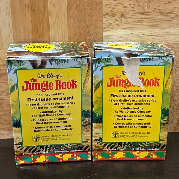 Vintage Disney MOWGLI & BALOO Jungle Book Grolier First Issue Christmas Ornament - Picture 4 of 16